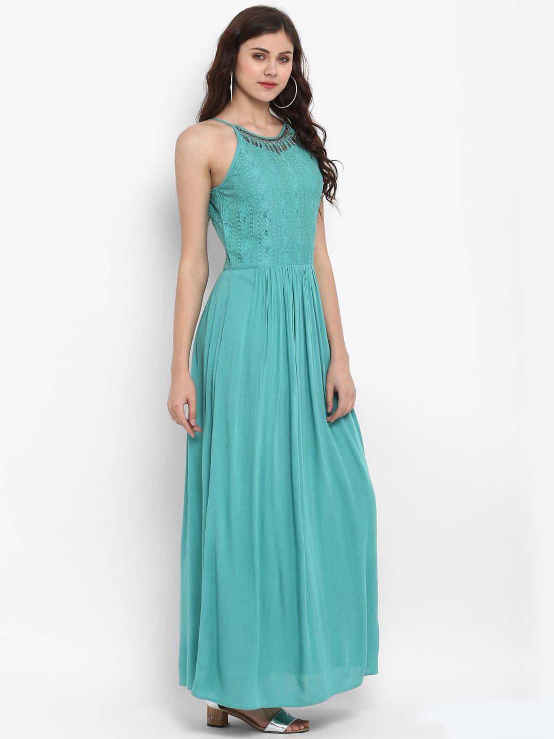 mint blue dress Mint Blue Solid Rayon Crepe Maxi Dress – Taurusshop.com