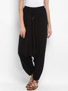 Black Solid Jersey Knit Pants