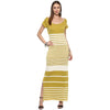Acid Green Solid Jersey Knit Maxi Dress