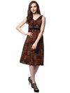 Rust Printed Rayon Dress - Taurusshop.com