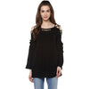 Black Solid Rayon Crepe Top - Taurusshop.com