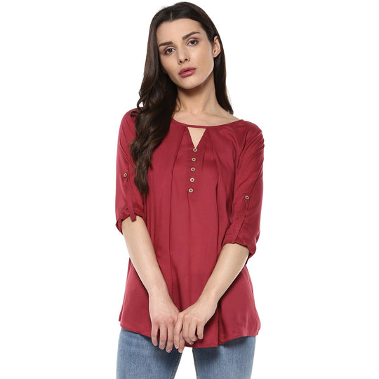 Maroon Solid Modal Rayon Top