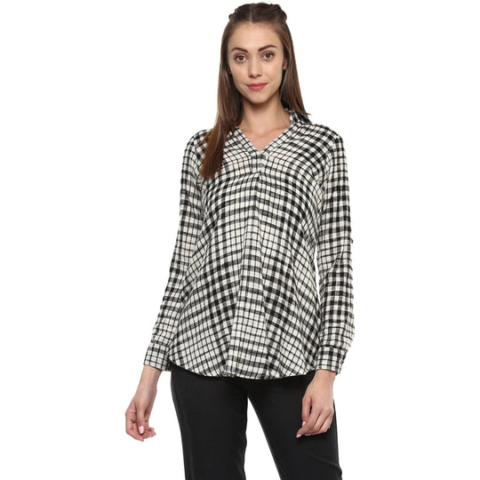 Black Plaid Checks Yarn Dyed Woven Shirt