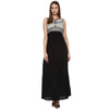 Ivory & Black Solid Rayon Crepe Maxi Dress - Taurusshop.com