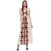 Ivory Printed Georgette Maxi Dress - Taurusshop.com