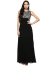 Black Solid Georgette Dress - Taurusshop.com